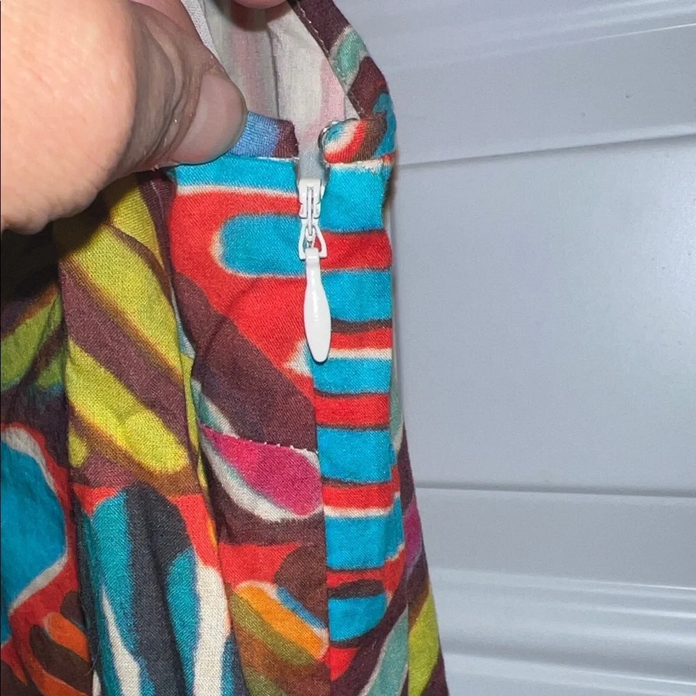 J. Crew Multicolor Geometric Print Midi Dress